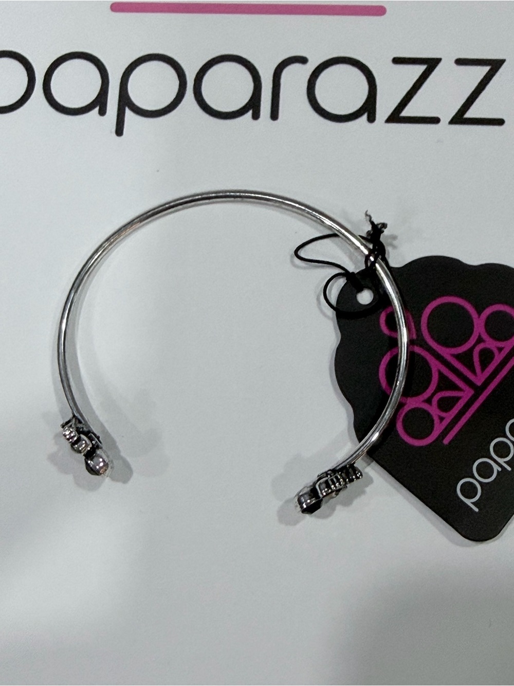 paparazzi Silver Open Cuff Bracelet with End Accents